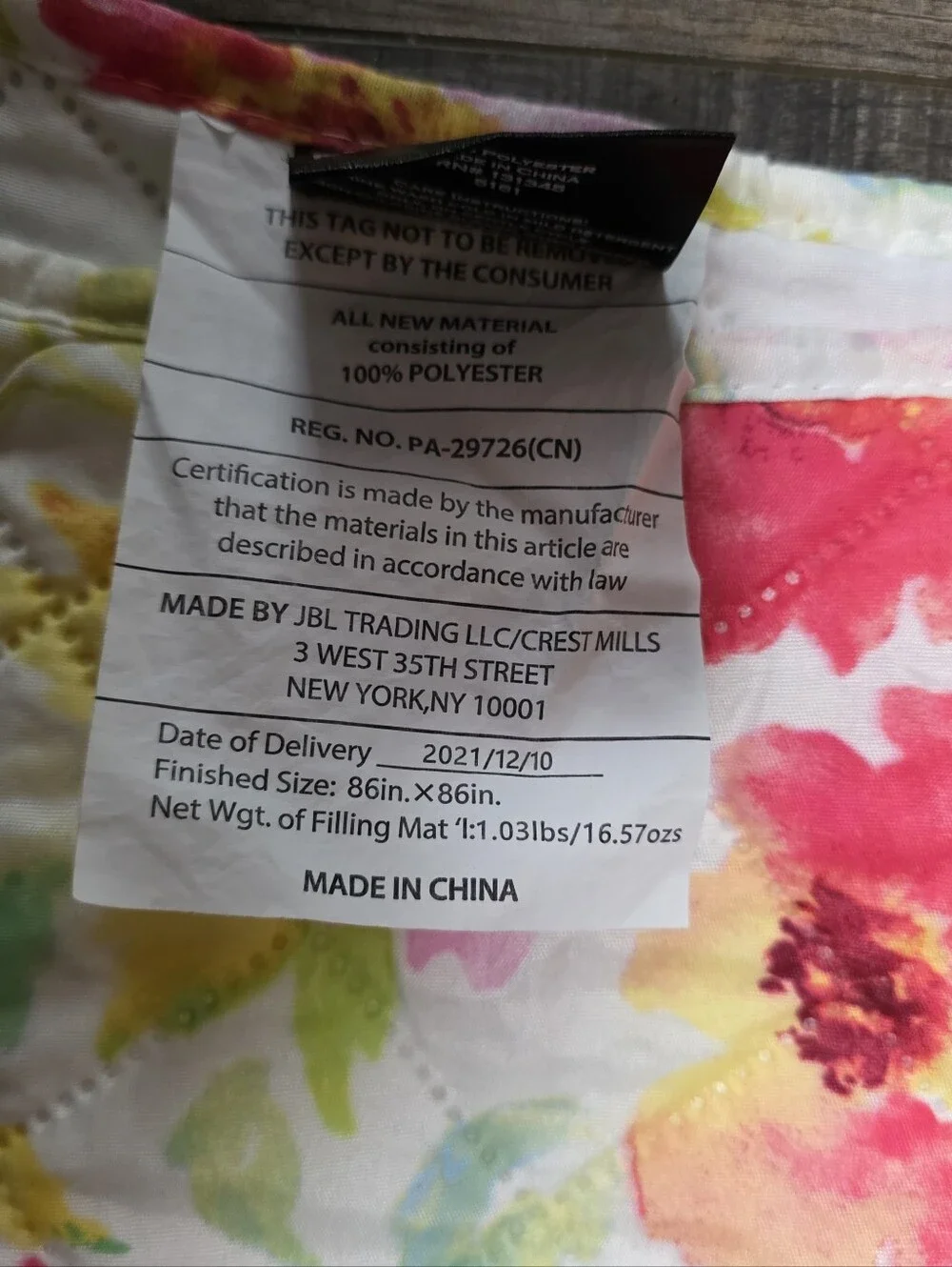 Kingston Floral Bedding Full Size in Pink, Yellow and White